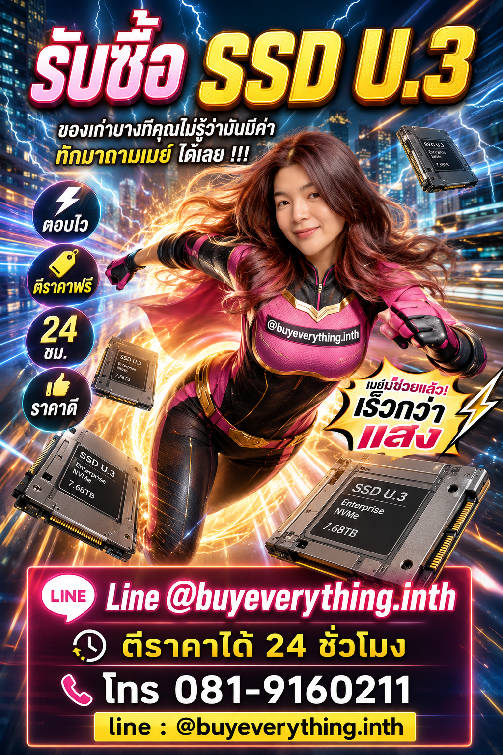 รับซื้อ SSD U.2 ให้ราคาดีที่สุดแล้ว เชื่อเมย์สิ